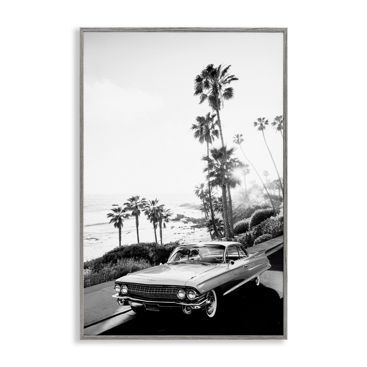 Stupell Industries Malibu Classic Black & White Black Framed Giclee Art, design by Sisi and Seb